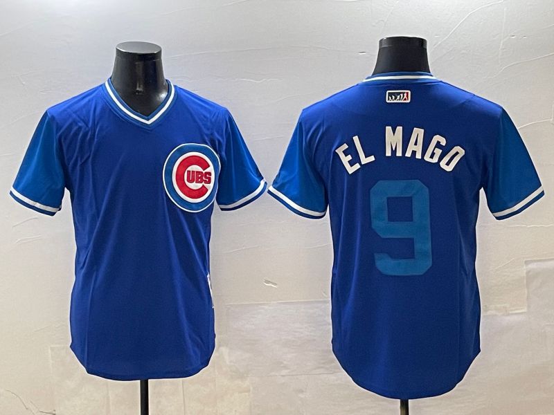 Men Chicago Cubs #9 EL Mago Blue Fashion Game 2025 Nike MLB Jersey style 2